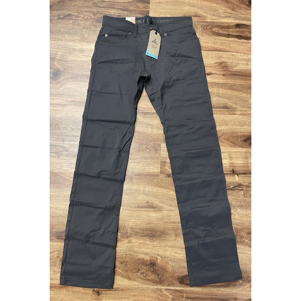 PrAna Men's Stretch Zion Brion Pants sz 31x36 Inseam Slim Charcoal Gray NWT